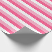 Roze, warmroze en witte strepen cadeaupapier (Hoek)