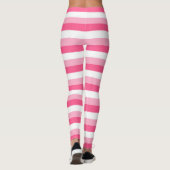 Roze, warmroze en witte strepen leggings (Achterkant)
