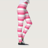 Roze, warmroze en witte strepen leggings (Rechts)