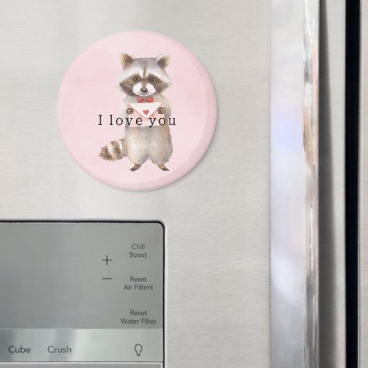 Roze Wasbeer Liebesbrief Magneet (Insitu (Koelkast))