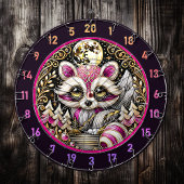 Roze wasbeer staat temidden van gouden sereniteit dartbord