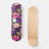 Roze wasbeweging in de klassieke artistieke stijl persoonlijk skateboard (Voorkant)
