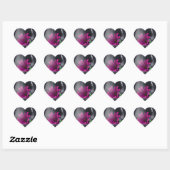Roze wasgoed in een wijnglas hart sticker (Vel)