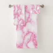 Roze washanddoekset bad handdoek (Insitu)