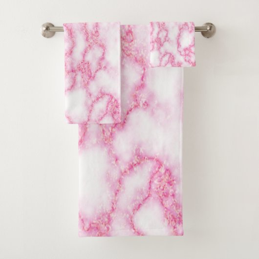 Roze washanddoekset bad handdoek (Insitu)