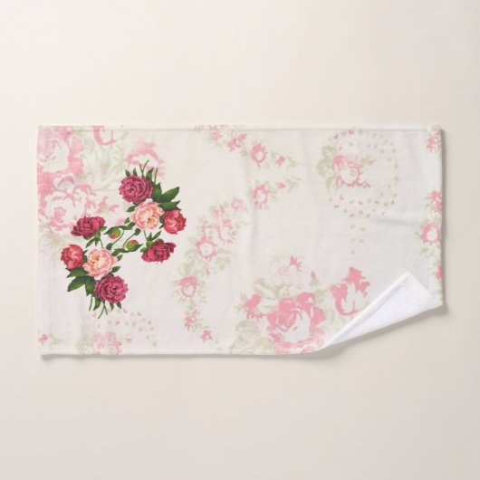 Roze washandset bad handdoek (Handdoek)