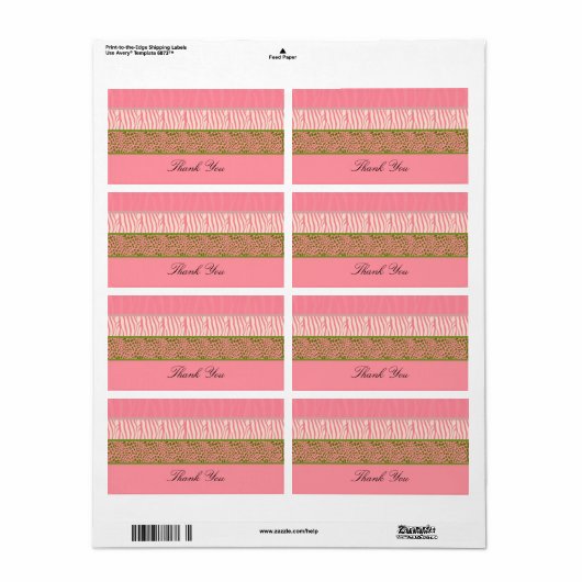 Roze waslabel etiket (Full Sheet)