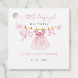 Roze waslijn Coquette Bow Girl Baby shower Bedankjes Labels