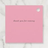 Roze waslijn Coquette Bow Girl Baby shower Bedankjes Labels (Achterkant)