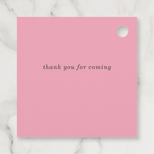 Roze waslijn Coquette Bow Girl Baby shower Bedankjes Labels (Achterkant)