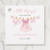 Roze waslijn Coquette Bow Girl Baby shower Bedankjes Labels (Voorkant)