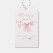 Roze waslijn Coquette Bow Girl Baby shower Cadeaulabel (Voorkant)