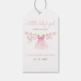 Roze waslijn Coquette Bow Girl Baby shower Cadeaulabel