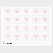 Roze waslijn Coquette Bow Girl Baby shower Vierkante Sticker (Vel)