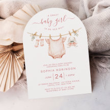 Roze Waslijn Meisje Baby Shower Boog