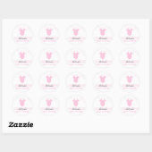 Roze waslijn Moderne Baby Shower Sticker (Vel)