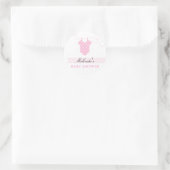 Roze waslijn Moderne Baby Shower Sticker (Tas)