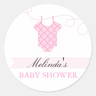 Roze waslijn Moderne Baby Shower Sticker