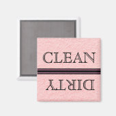 Roze wasmachine Magnet Clean & Dirty (Voorkant / Achterkant)