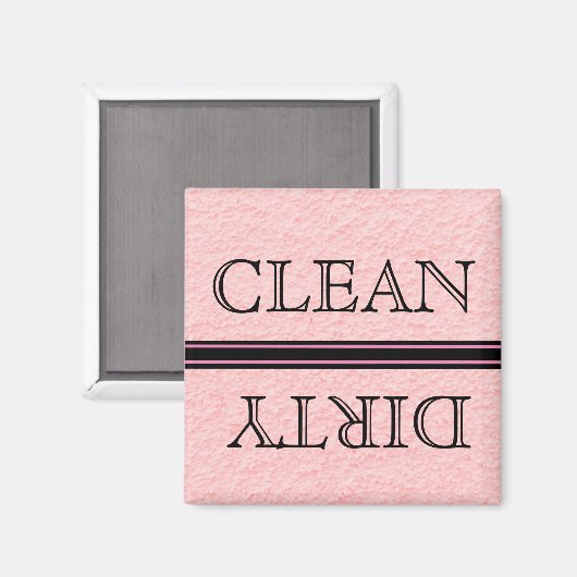 Roze wasmachine Magnet Clean & Dirty (Voorkant / Achterkant)