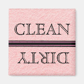 Roze wasmachine Magnet Clean & Dirty (Voorkant)