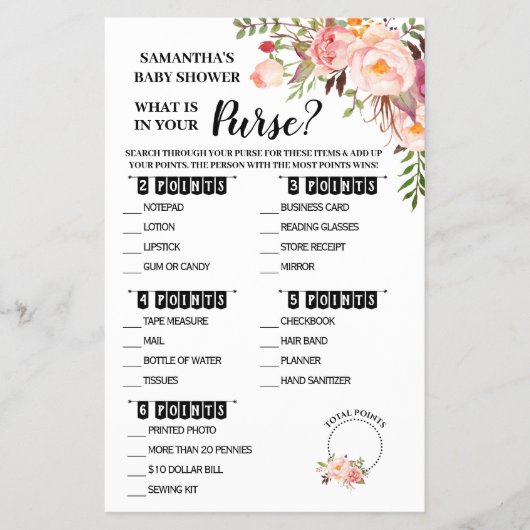 Roze wat er in uw Purse tweetalige gamekaart zit Flyer (Voorkant)