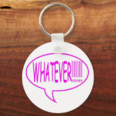 Roze wat er ook in de spraakbelbel zit sleutelhanger (Voorkant)