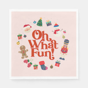 Roze Wat leuk Kerstmis Verjaardagstabel Decor Servet
