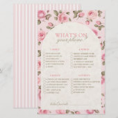  roze wat op je telefoon Vrijgezellenfeest spel (Voorkant / Achterkant)