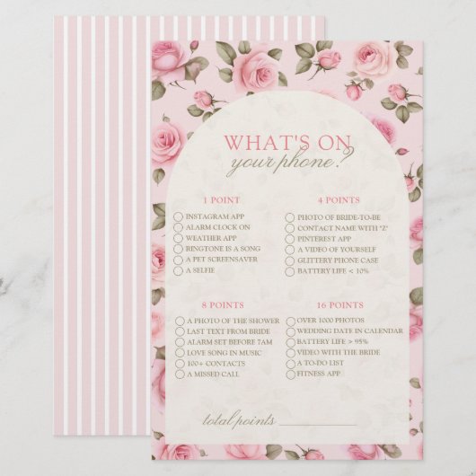  roze wat op je telefoon Vrijgezellenfeest spel (Voorkant / Achterkant)