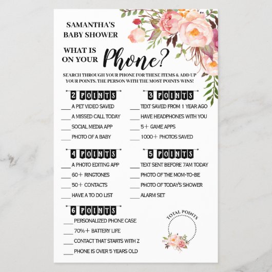 Roze Wat staat er op je telefoondouchecekaart? Flyer (Voorkant)