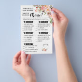 Roze Wat staat er op je telefoondouchecekaart? Flyer (Hand)