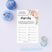 Roze Wat zit er in de luiertas shower spelkaart Flyer (Enkel)