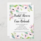 Roze Water Kleur - Bruids Douche Uitnodiging (Voorkant / Achterkant)