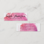 Roze Water Kleur Fancy tekst Mini Visitekaartje (Voorkant / Achterkant)