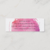 Roze Water Kleur Fancy tekst Mini Visitekaartje (Achterkant)