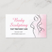 Roze Water Kleur Lichaam Sculpting Vooraf/na behan Visitekaartje (Voorkant)