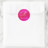 Roze Water kleur stickers - Monogram M (Tas)