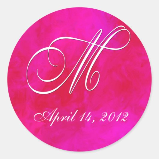 Roze Water kleur stickers - Monogram M (Voorkant)