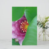 Roze Water Lily Briefpapier (Staand voorkant)