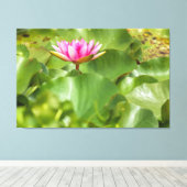 Roze Water Lily Canvas Afdruk (Insitu (Houten vloer))