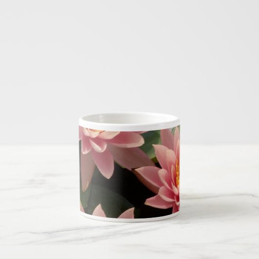 Roze Water Lily Espresso Kop (Voorkant)
