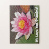 Roze Water Lily Flower We Love You Oma Legpuzzel (Verticaal)