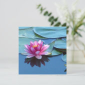 Roze Water Lily Kaart (Staand voorkant)