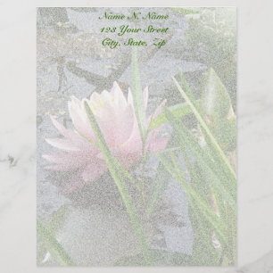 Roze Water Lily Letterhead Persoonlijk Briefhoofd