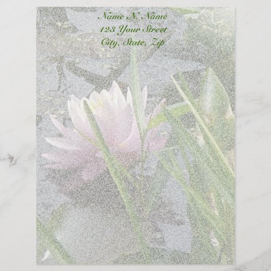 Roze Water Lily Letterhead Persoonlijk Briefhoofd (Voorkant)