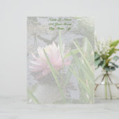 Roze Water Lily Letterhead Persoonlijk Briefhoofd (Staand voorkant)
