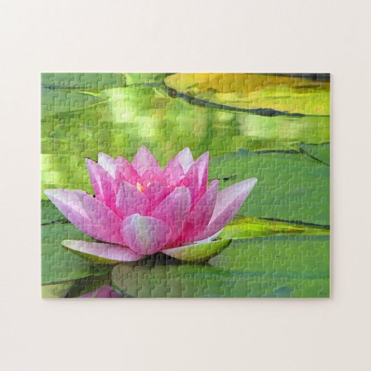 Roze water Lily Lotus Flower Puzzle Legpuzzel (Horizontaal)