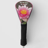Roze Water Lily Pastel Bloem Wereld's Beste Oma Golfheadcover (Voorkant)
