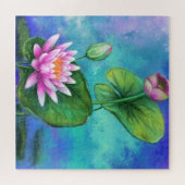 Roze water Lily Puzzle Lilies Legpuzzel (Horizontaal)